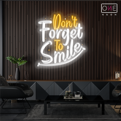 Œuvre d'art néon LED "N'oubliez pas de sourire"