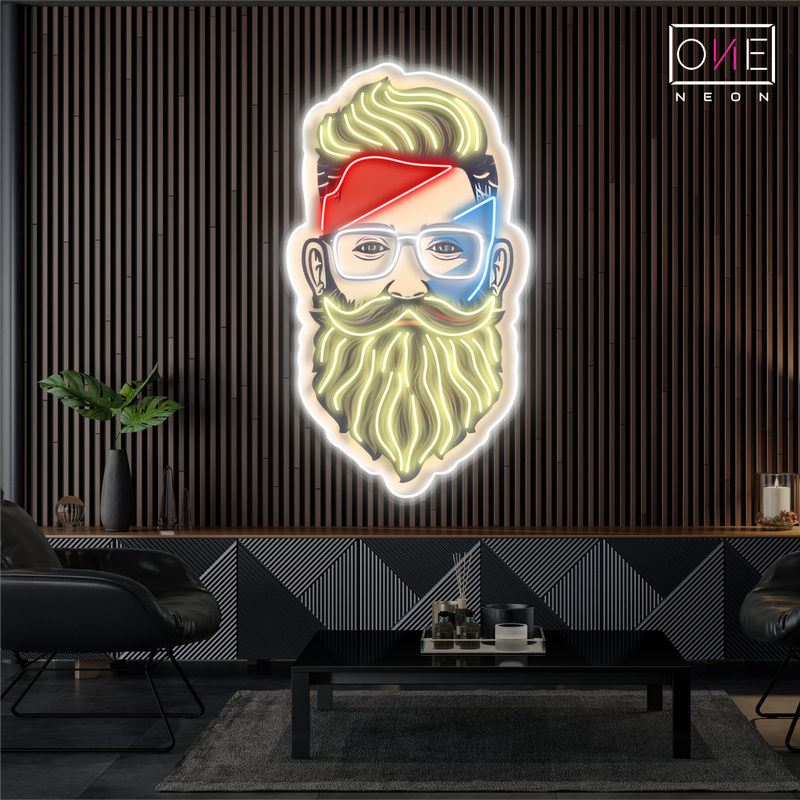 Enseigne lumineuse LED néon Barbe Barbière