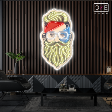 Enseigne lumineuse LED néon Barbe Barbière