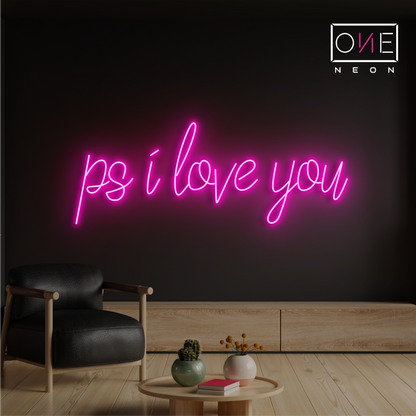 Enseigne néon LED Ps I Love You