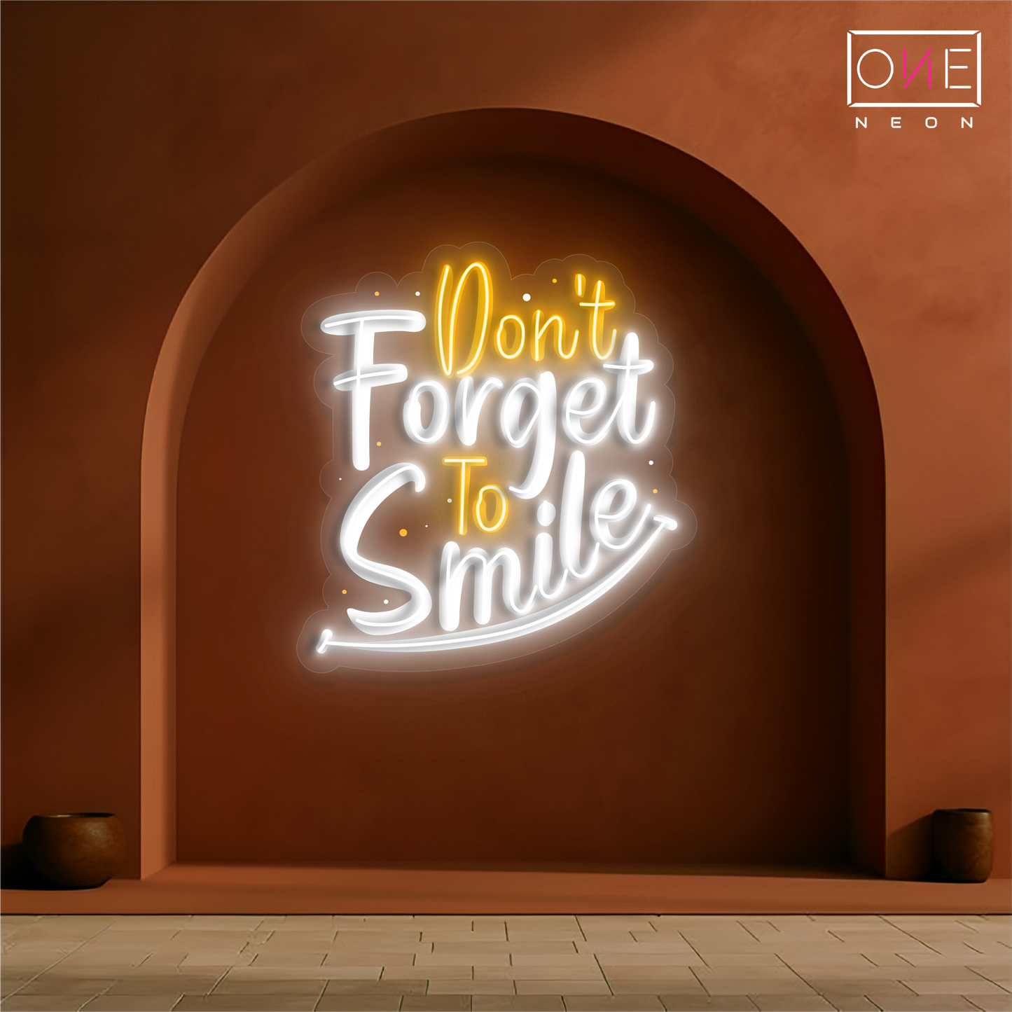 Œuvre d'art néon LED "N'oubliez pas de sourire"