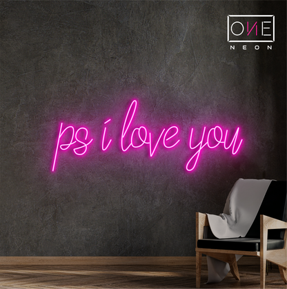 Enseigne néon LED Ps I Love You