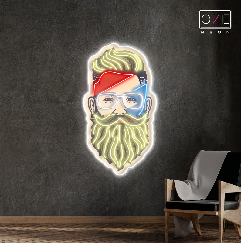 Enseigne lumineuse LED néon Barbe Barbière
