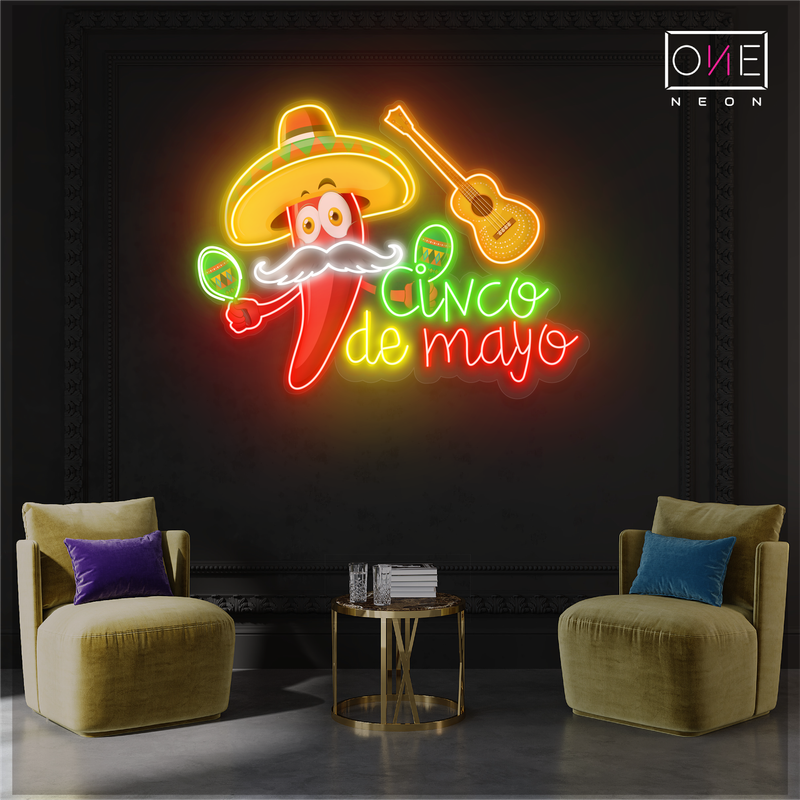Enseigne LED néon décorative Cinqo de Mayo