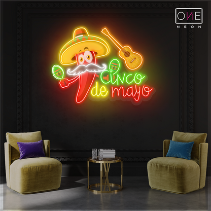 Enseigne LED néon décorative Cinqo de Mayo