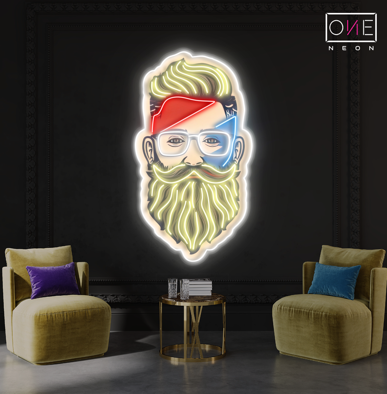Enseigne lumineuse LED néon Barbe Barbière