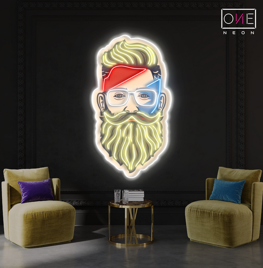 Enseigne lumineuse LED néon Barbe Barbière