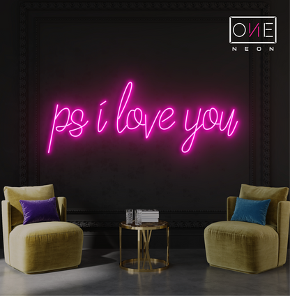 Enseigne néon LED Ps I Love You