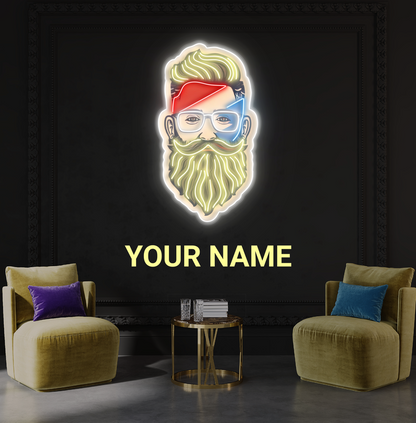 Enseigne lumineuse LED néon Barbe Barbière