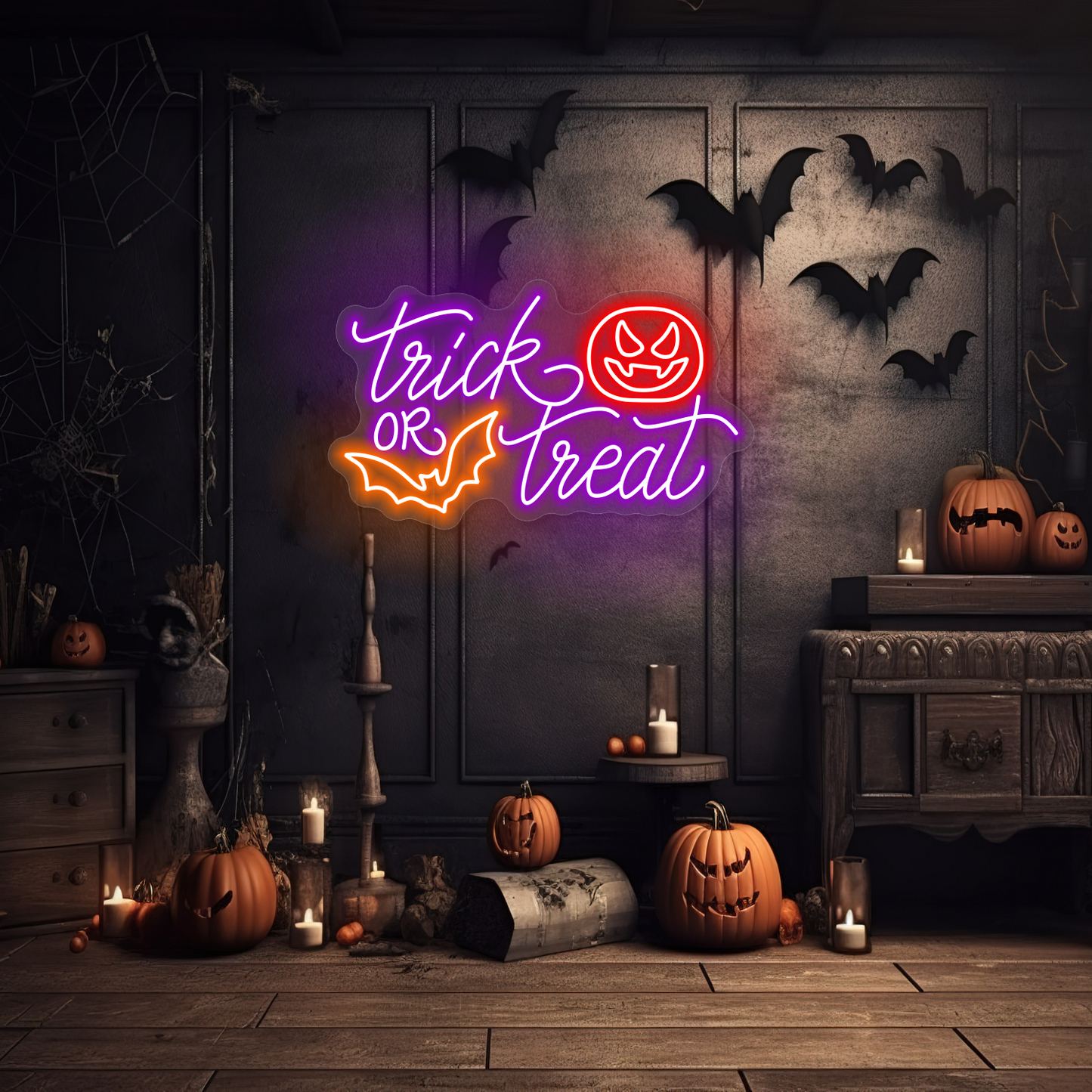 Enseigne LED Néon "Joyeux Halloween"