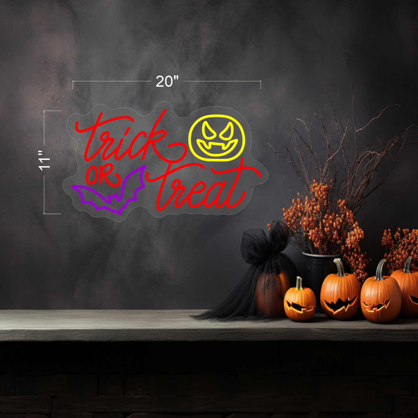 Enseigne LED Néon "Joyeux Halloween"