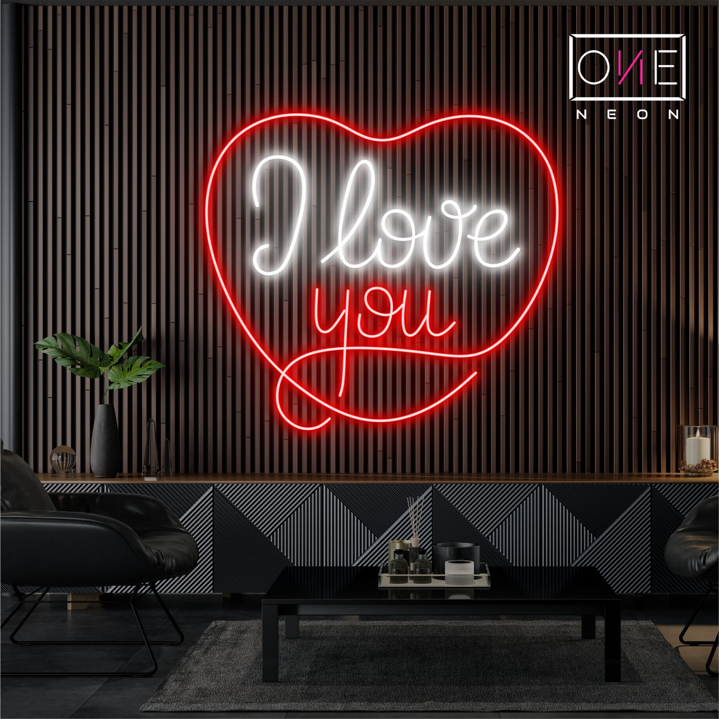 Enseigne néon LED I Love You