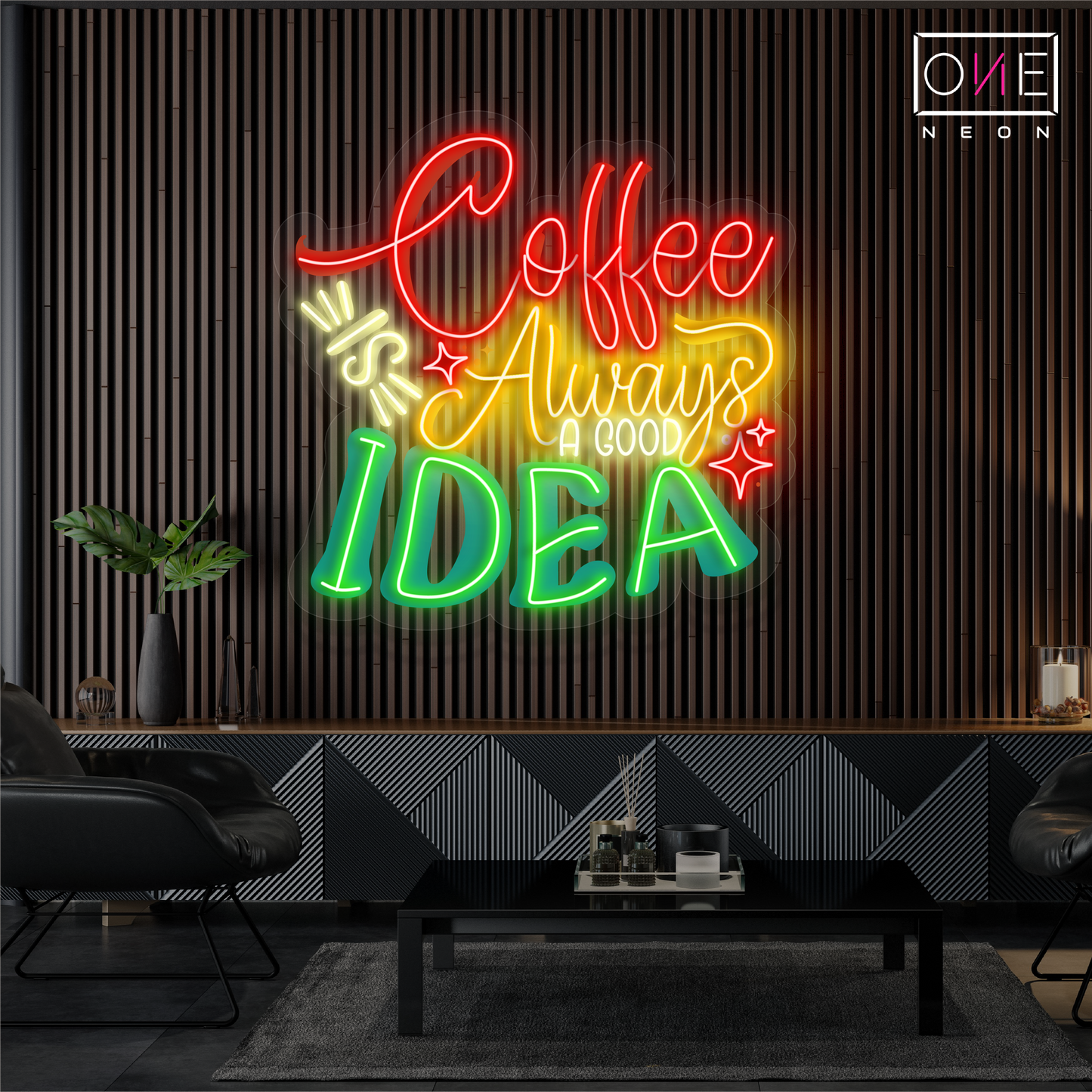 Enseigne néon LED décorative « Coffee is Always a Good Idea »