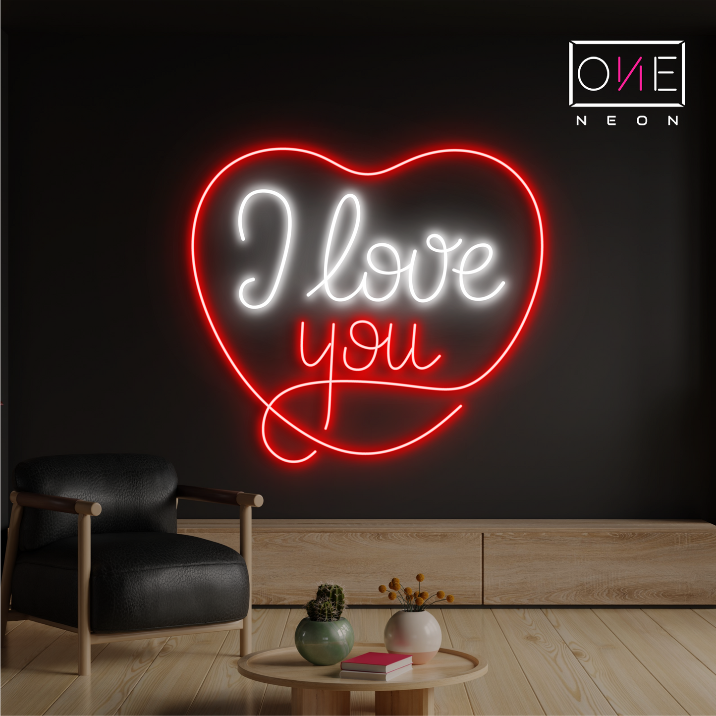 Enseigne néon LED I Love You