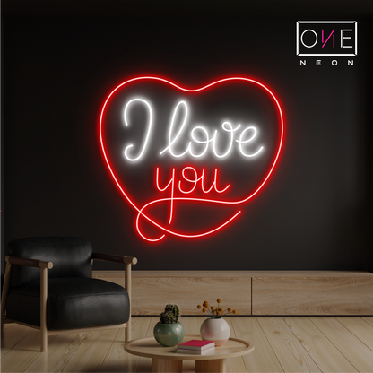 Enseigne néon LED I Love You