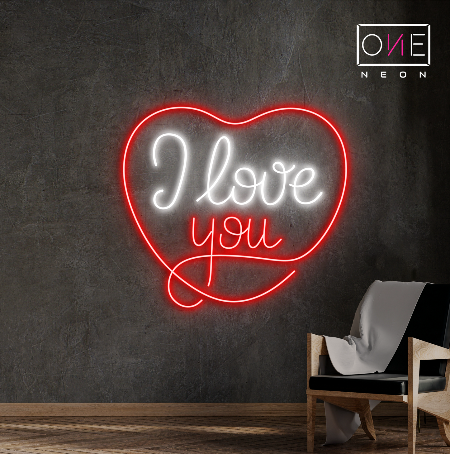 Enseigne néon LED I Love You