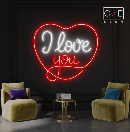 Enseigne néon LED I Love You