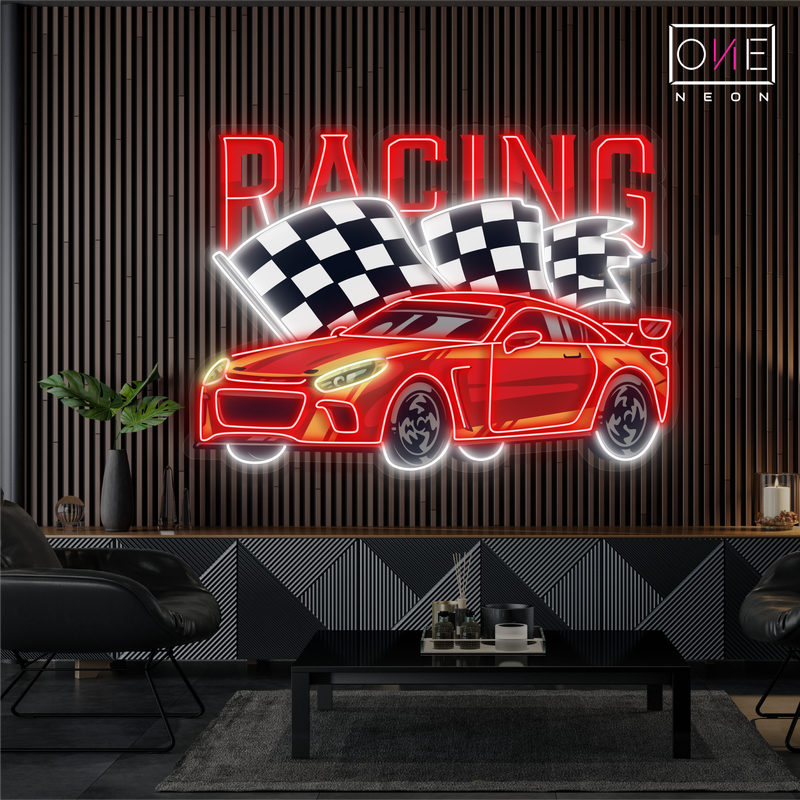 Enseigne Néon LED Artwork Voiture de Course