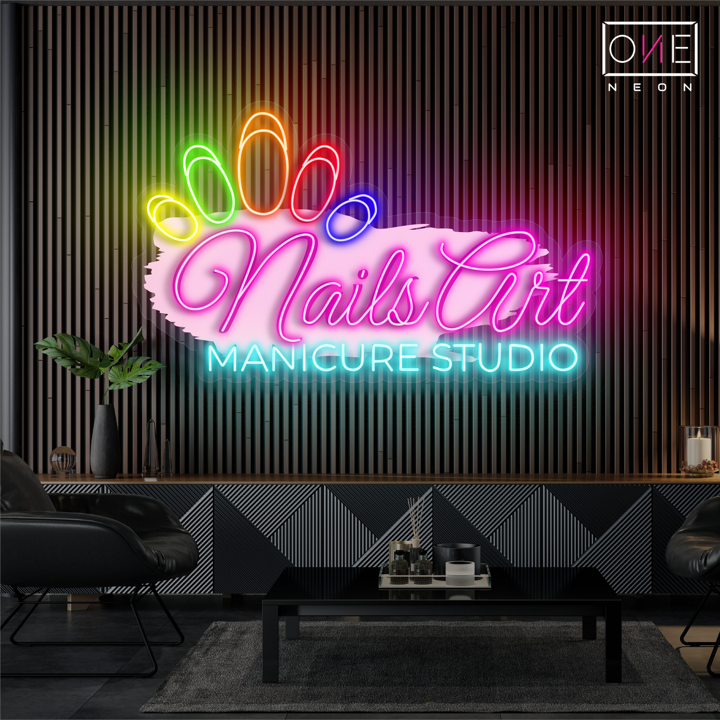 Enseigne néon LED studio de manucure et nail art