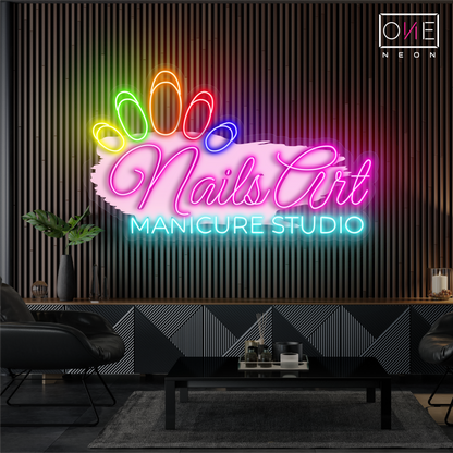 Enseigne néon LED studio de manucure et nail art