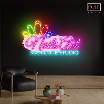 Enseigne néon LED studio de manucure et nail art