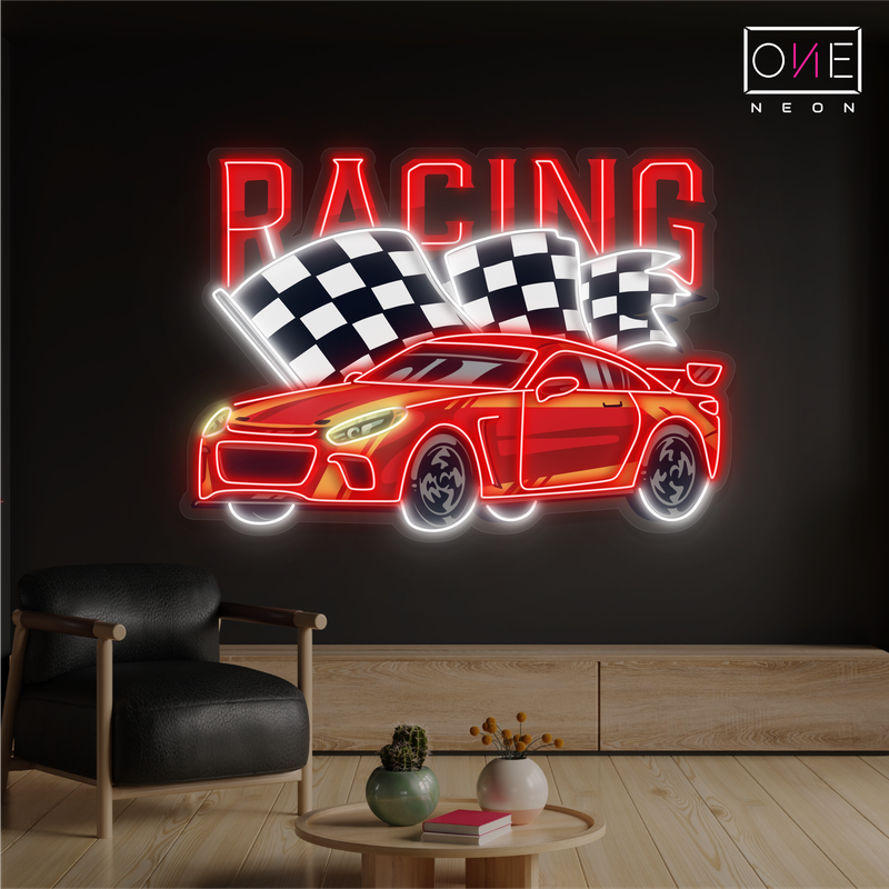 Enseigne Néon LED Artwork Voiture de Course