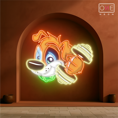 Enseigne Néon LED Artwork "Puppy Power Workout"