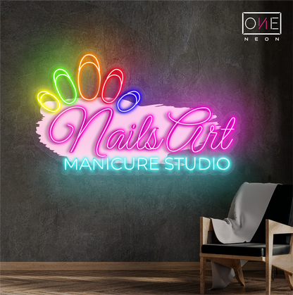 Enseigne néon LED studio de manucure et nail art