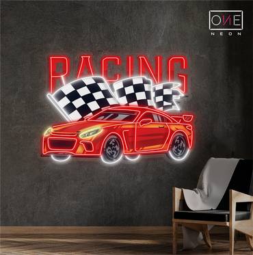 Enseigne Néon LED Artwork Voiture de Course