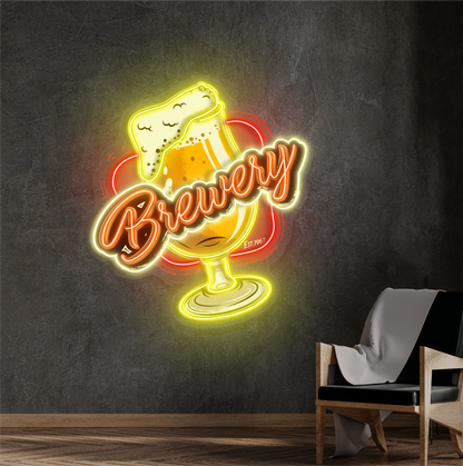 Enseigne néon LED artistique de bière de brasserie
