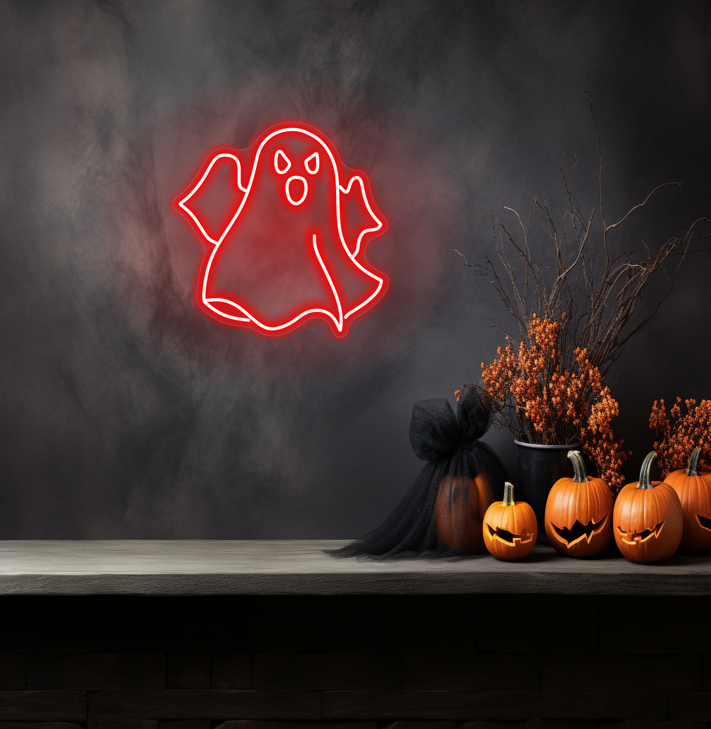 Enseigne néon LED Fantôme d'Halloween