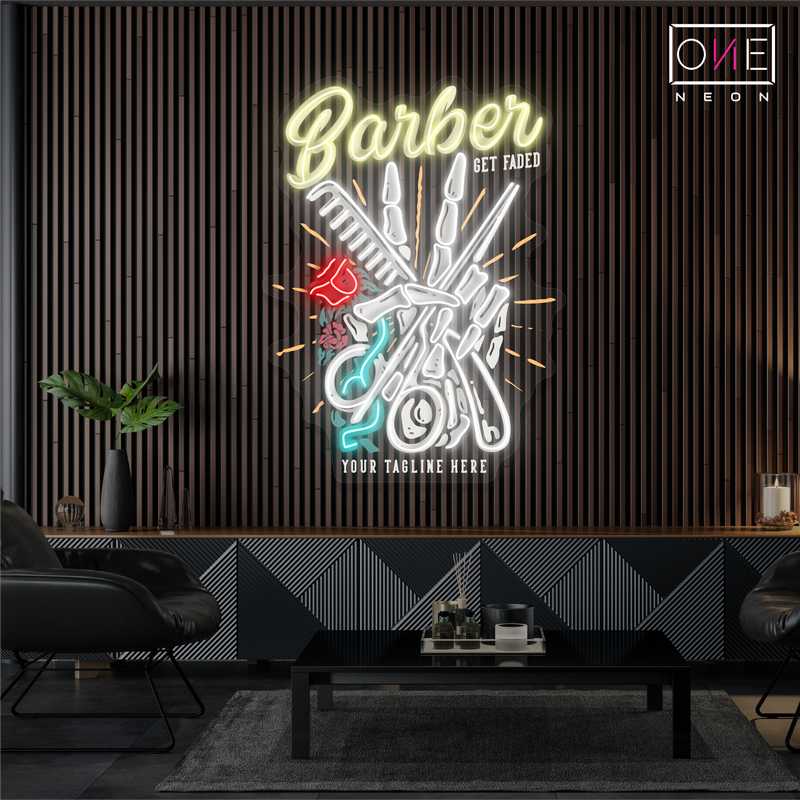 Enseigne lumineuse LED Barber Shop Classique