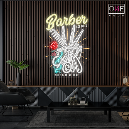 Enseigne lumineuse LED Barber Shop Classique
