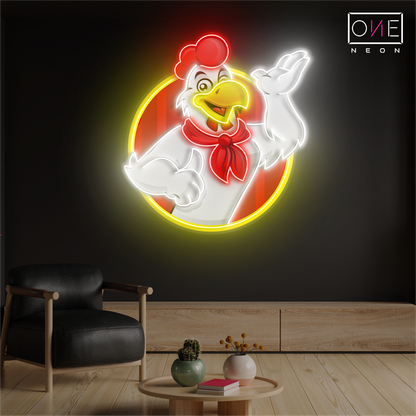 Enseigne néon LED poulet joyeux