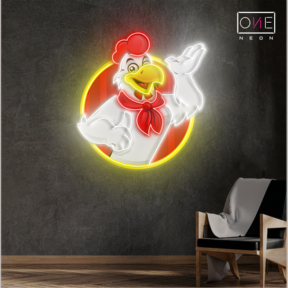 Enseigne néon LED poulet joyeux