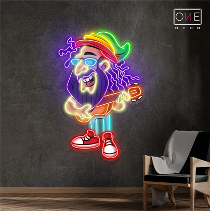 Enseigne Néon LED "Reggae Guitar Jam"