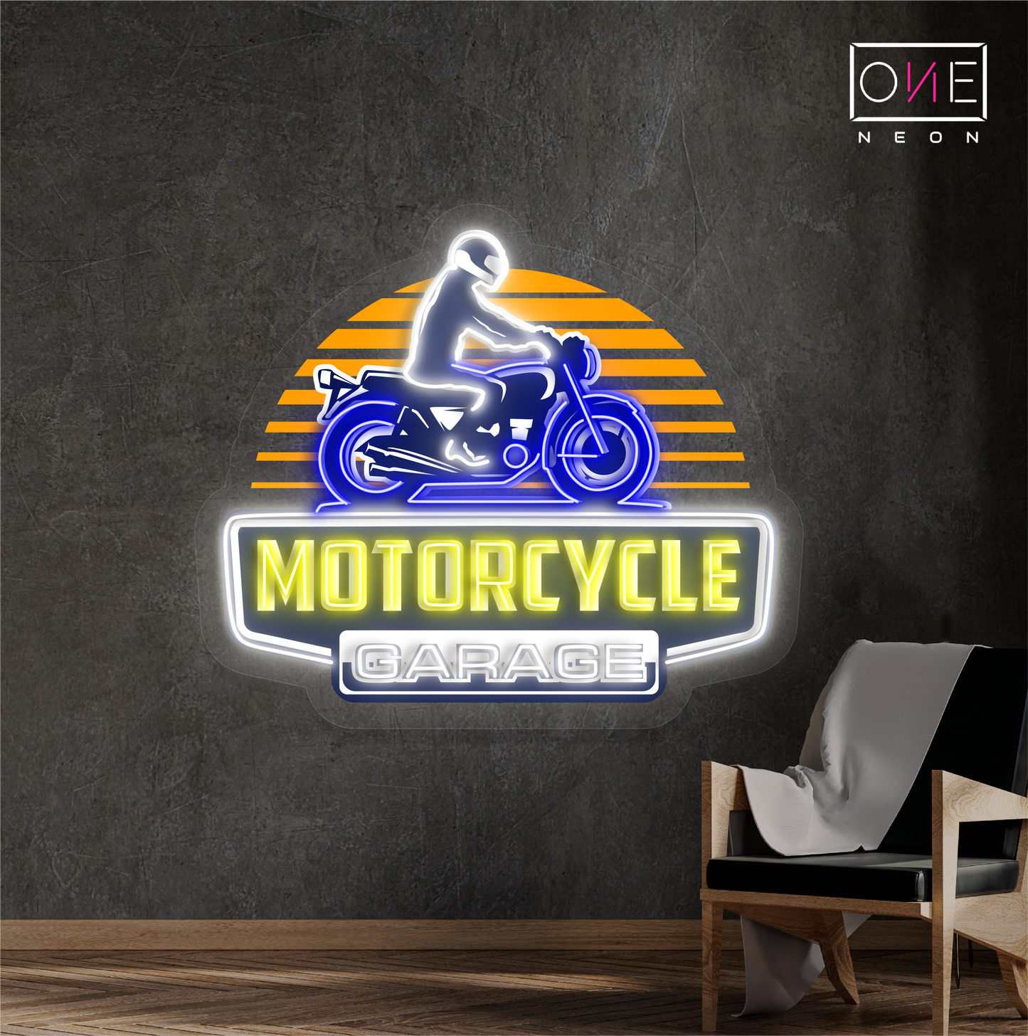 Enseigne néon LED Garage Moto