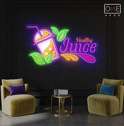 Enseigne néon LED Jus Santé Artwork