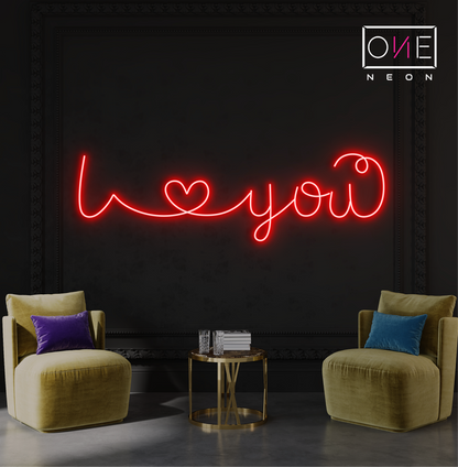 Enseigne néon LED I Love You