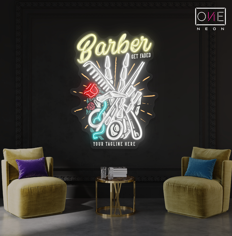 Enseigne lumineuse LED Barber Shop Classique
