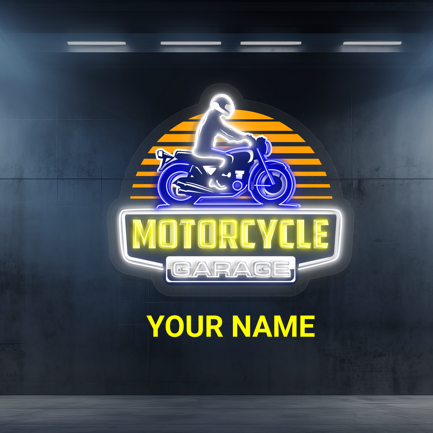 Enseigne néon LED Garage Moto