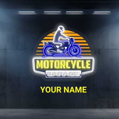 Enseigne néon LED Garage Moto