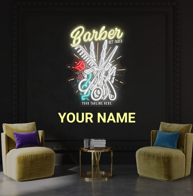 Enseigne lumineuse LED Barber Shop Classique