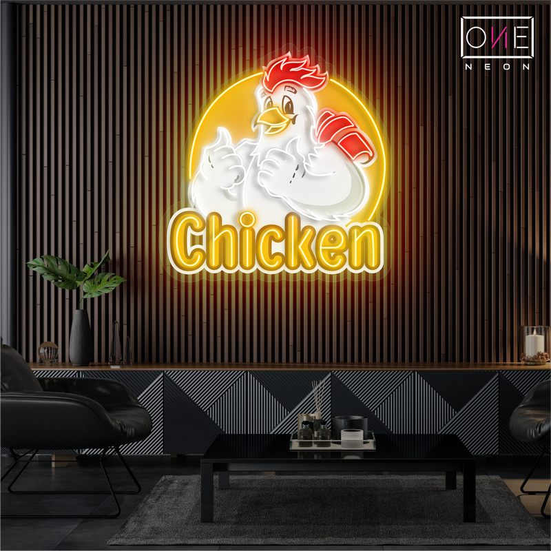 Enseigne néon LED Clucky's Chicken Art