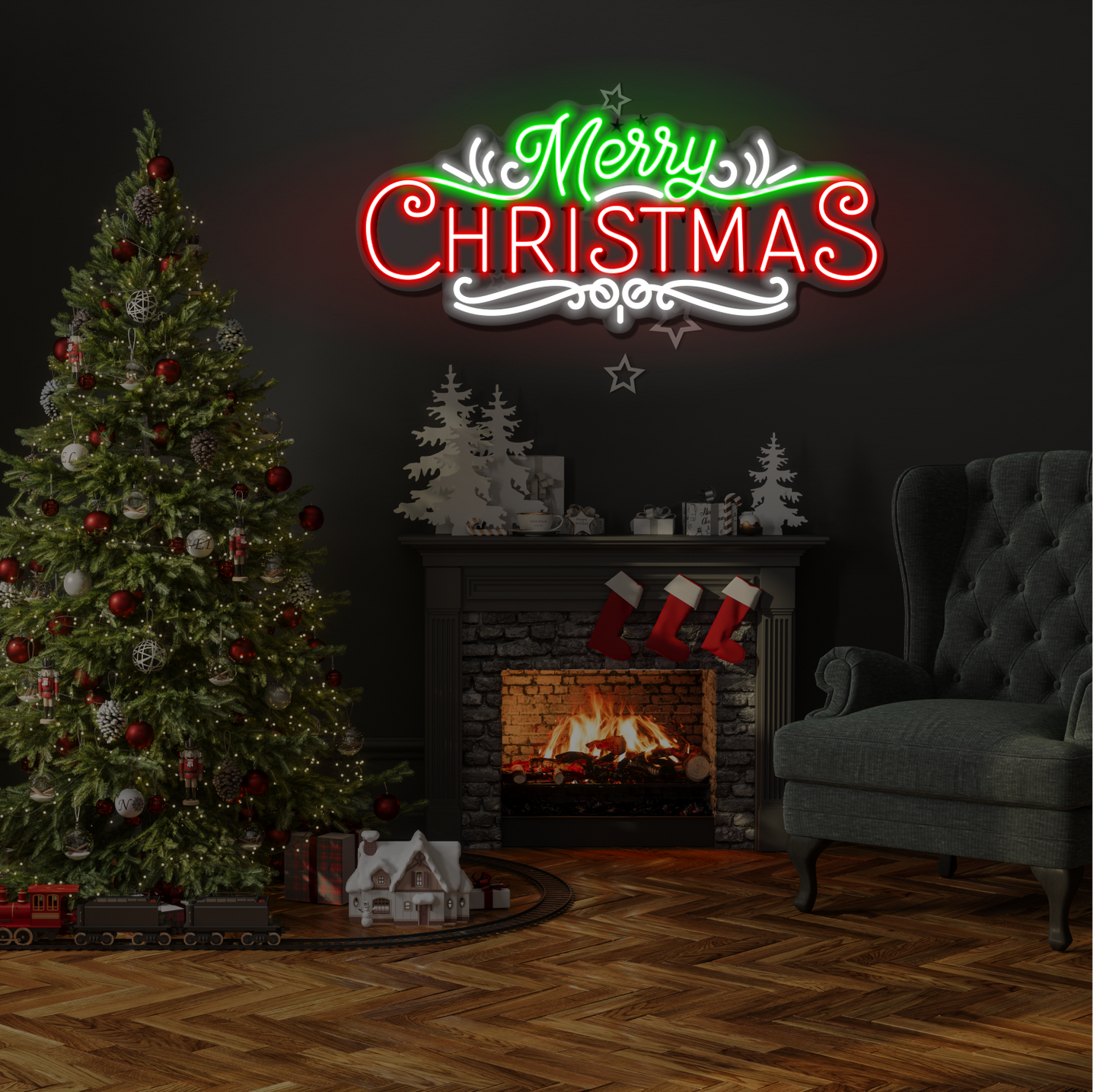 Enseigne néon LED Joyeux Noël