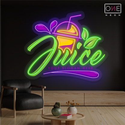 Enseigne néon LED "Jus de fruits"