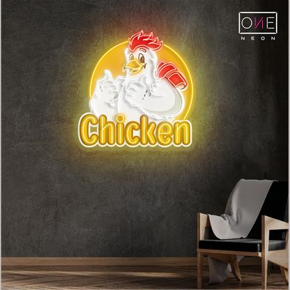 Enseigne néon LED Clucky's Chicken Art