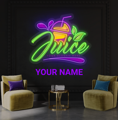 Enseigne néon LED "Jus de fruits"