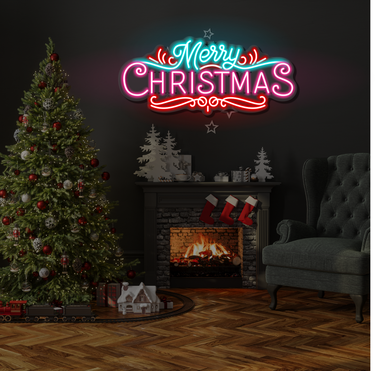 Enseigne néon LED Joyeux Noël