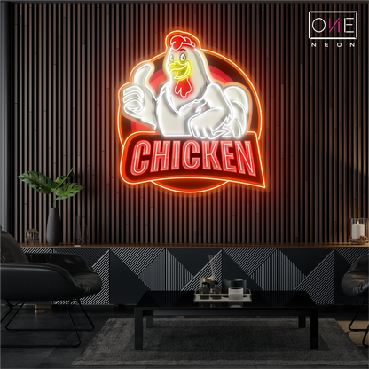 Enseigne Néon LED Personnalisée : Coq Artistique